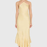Amanda Uprichard Gabriella Midi Dress in Cornsilk