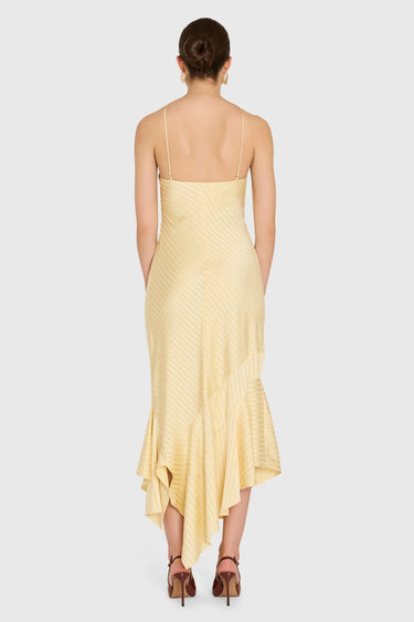 Amanda Uprichard Gabriella Midi Dress in Cornsilk