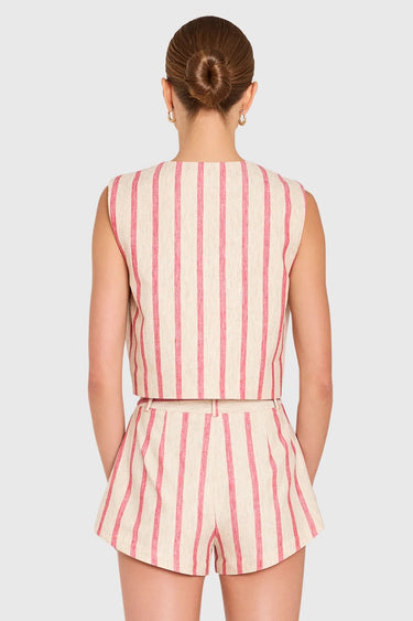 Amanda Uprichard Jeremiah Top in Red Stripe