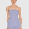 Amanda Uprichard Linda Top in Blue Ivory