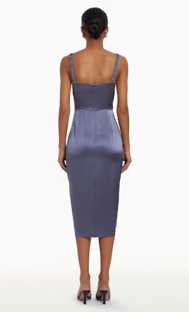 pewter silk dress Satin Cowl Back Maxi Dress Pewter Byron & Barclay