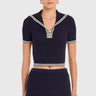 Amanda Uprichard Monique Top in Navy Ivory