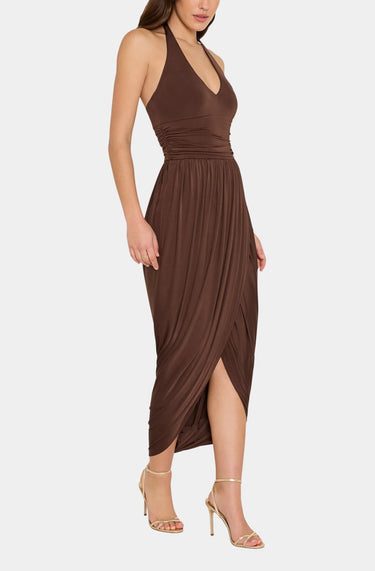 Amanda Uprichard Rosado Midi Dress in Cocoa