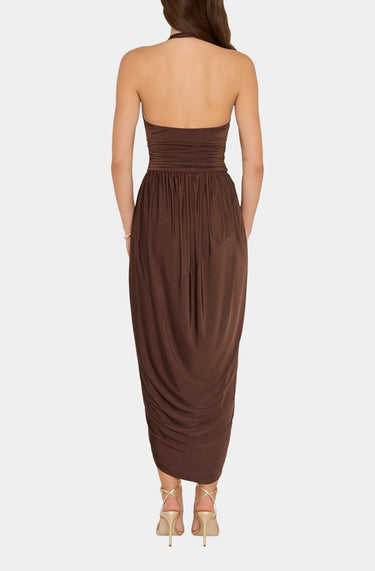 Amanda Uprichard Rosado Midi Dress in Cocoa