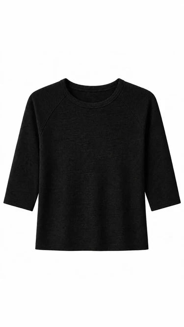Perfect White Tee Amelia Top in True Black