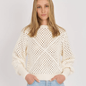 Archer Cashmere Colette Cotton Crochet Crew in White