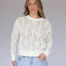 Archer Cashmere Stephanie Crochet Crew in White