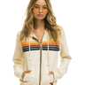 Aviator Nation 5 Stripe Hoodie in Vintage White