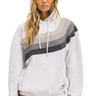 Aviator Nation Waves Stripe 4 Pullover Hoodie in Dove Charcoal