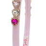 Bari Lynn Thin Satin Heart Jeweled Headband