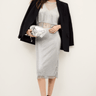 ba&sh Meshy Midi Skirt in Argent - Estilo Boutique