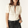 ba&sh Vinat Short Sleeve Cardigan in Ecru - Estilo Boutique