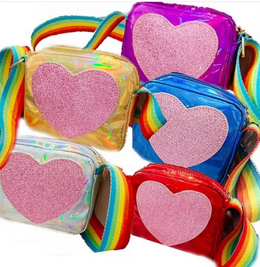 Sparkle Sisters Heart Bag in Lavender