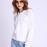 Berenice Glenda Fringe Cardigan in White - Estilo Boutique