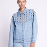 Berenice Vivi Big Studs Jacket in Denim Blue - Estilo Boutique