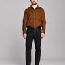 Billy Reid Cochran Moleskin Shirt in Tobacco