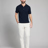 Billy Reid Diamond Sweater Polo in Carbon Blue