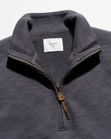 Billy Reid French Terry Half Zip in Asphalt
