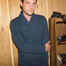 Billy Reid John Shawl Cardigan in Carbon Blue - Estilo Boutique