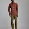 Billy Reid Long Sleeve Knit Yellowhammer Shirt in Cinnamon