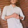 Billy Reid Long Sleeve Knit Yellowhammer Shirt in Silver - Estilo Boutique