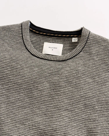 Billy Reid Tuck Stripe Crew in Black