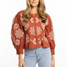 Bindu Egla Blouse in Terracotta