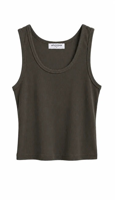Perfect White Tee Blondie Tank in Dark Olive
