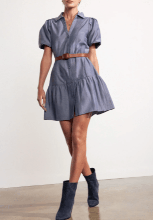 Brochu Walker Havana Mini Dress in Washed Slate - Estilo Boutique