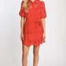 Caballero Eloise Dress in Poppy Red Eyelet Lace