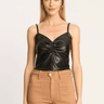 Caballero Marley Top in Black Vegan Leather