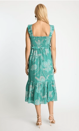 Caballero Nyx Dress in Green Ink Bloom