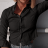 Cali Carmen Crop Shirt in Black