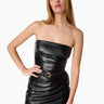Cami NYC Brent Vegan Leather Bodysuit Black