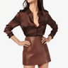 Cami NYC Crosby Silk Blouse in Chocolate