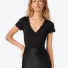 Cami NYC Sana Rib Knit Tee in Black