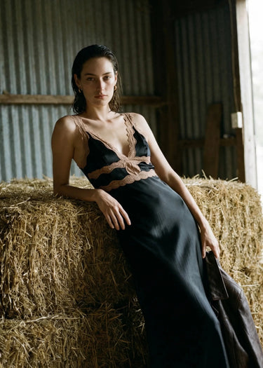 Cami NYC Wendice Silk Gown in Black