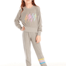 Chaer Kids Contrast Strappings Pant in Heather Grey
