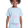 Chaser Bolt Hearts Girls Tee in Clear Sky - Estilo Boutique