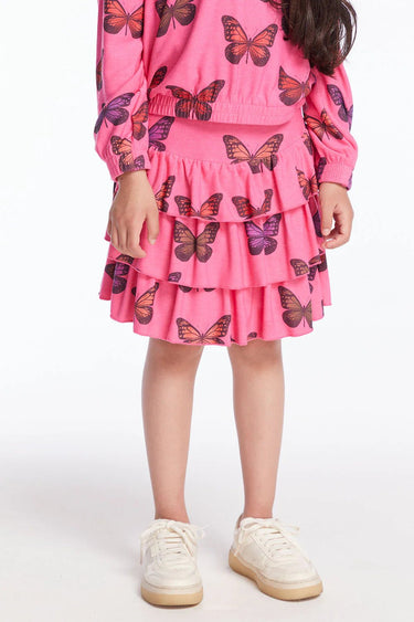 Chaser Colorful Butterflies Girls Skort in Flamingo - Estilo Boutique