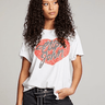 Chaser Elton John Script Logo Heart Tee in White - Estilo Boutique