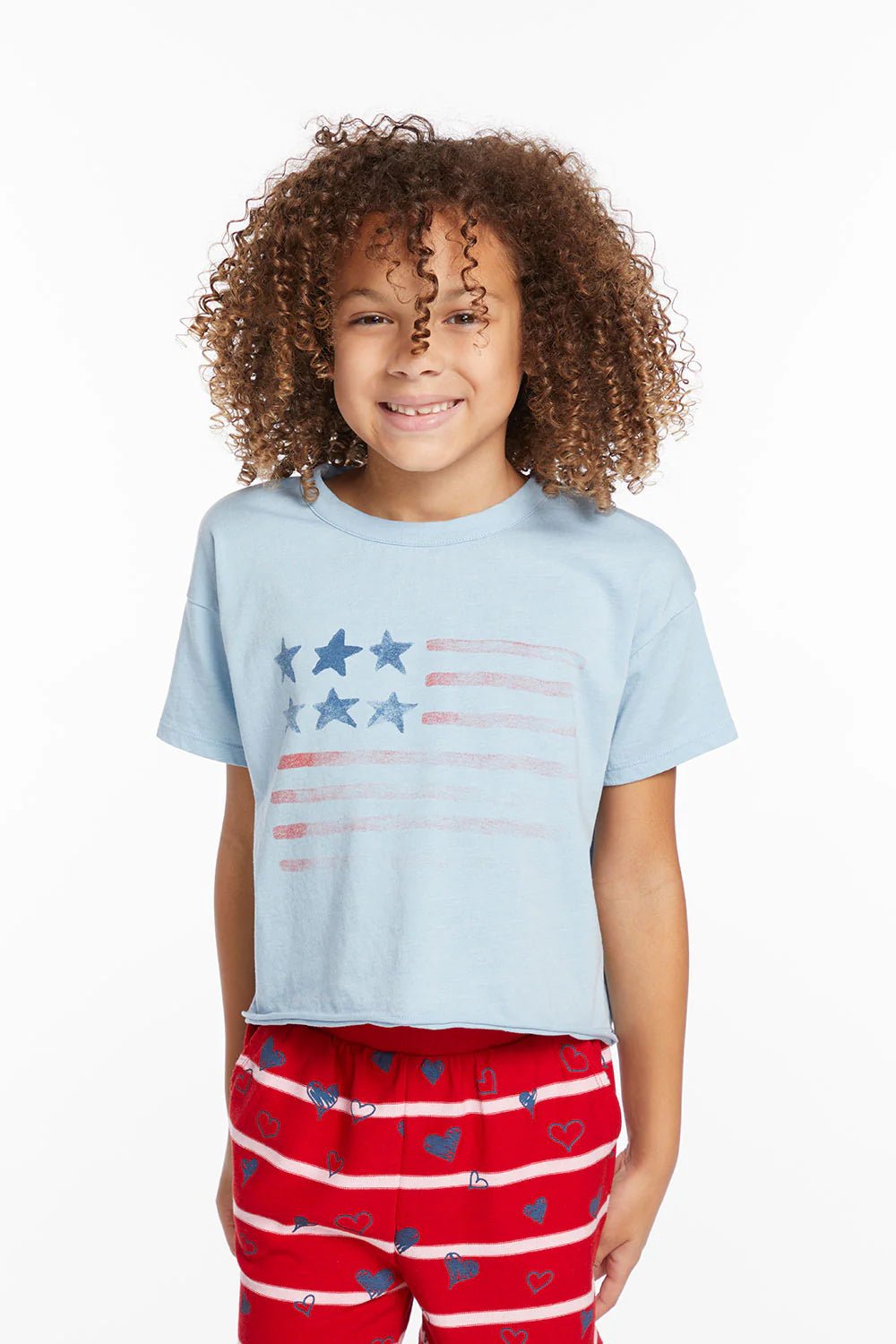 Chaser Kids Flag Tee in Clear Sky - Estilo Boutique