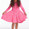 Chaser Kids Glitter Snowflake Dress in Flamingo - Estilo Boutique