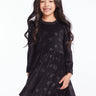 Chaser Kids Puff Long Sleeve Dress in Licorice Heart - Estilo Boutique