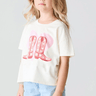 Chaser Kids These Boots Heart Tee in Starry White