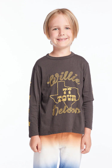 Chaser Kids Willie Nelson 77 Tour Tee in Vintage Black - Estilo Boutique