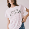 Chaser Mon Amour Stripe Tee in White