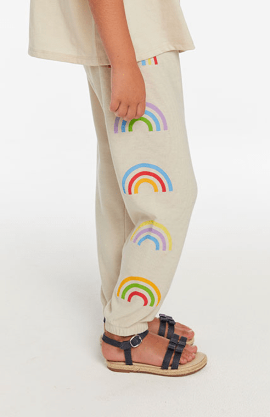 Chaser Rainbow Pants in Oatmeal - Estilo Boutique
