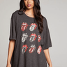 Chaser Rolling Stones Multi Logo One Size Tee in Vintage Black - Estilo Boutique