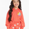 Chaser Smiley Flower & Hearts Pullover in Flame - Estilo Boutique